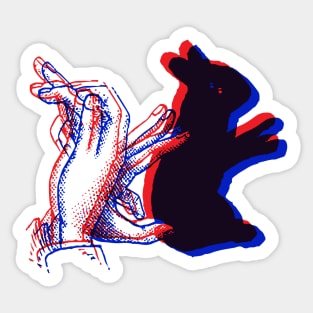 3D Shadow Puppet - BUNNY Sticker